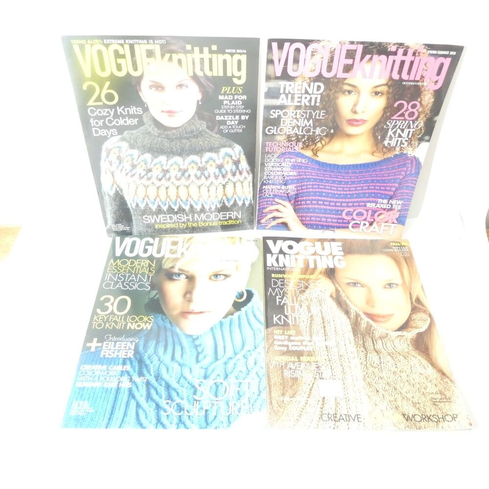 Vogue Knitting International Magazine - 4 Back Issues 1998 2014 2015 2016
